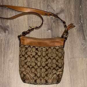 Coach Tan and Brown Crossbody Bag